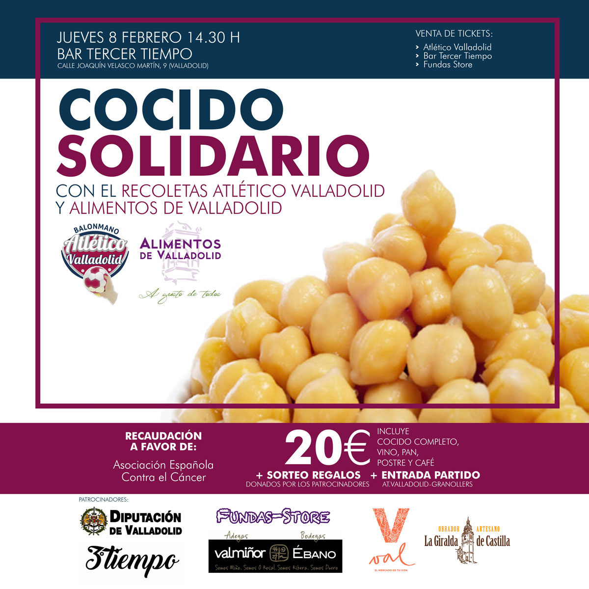 Cocido Solidario con el Recoletas Atlético Valladolid y Alimentos de Valladolid