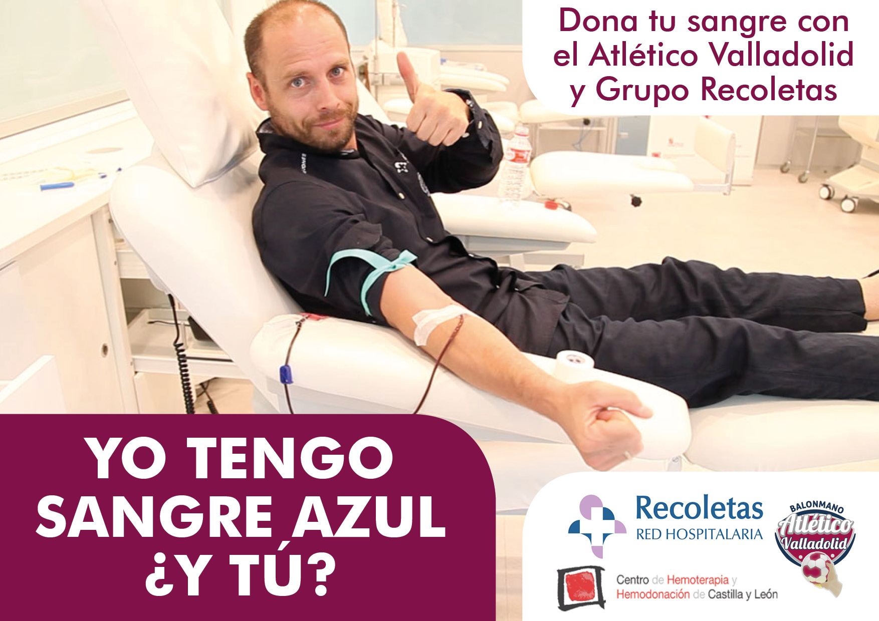 Ven a donar sangre con el Grupo Recoletas y el Atlético Valladolid