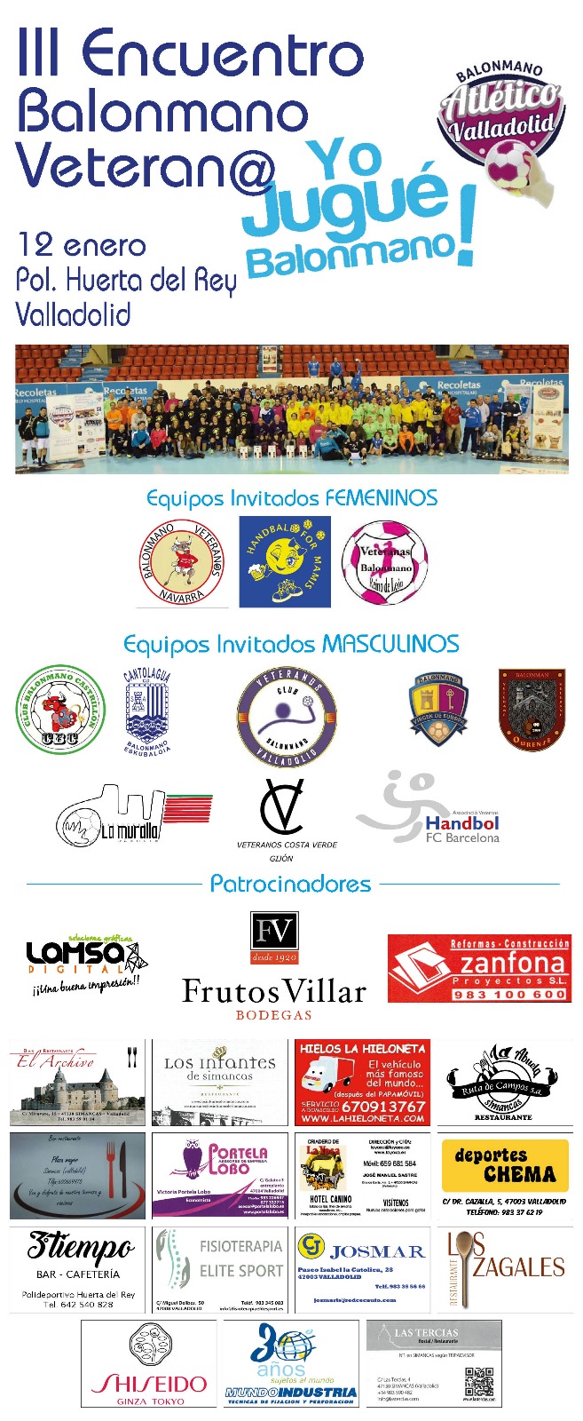 La tercera edición del Encuentro de Balonmano Veterano Yo Jugué reúne en Huerta del Rey a 200 participantes y 13 equipos | Galería 1 / 2