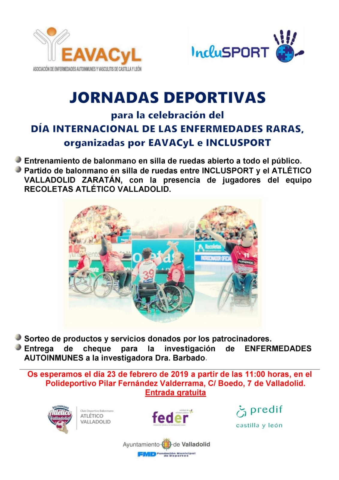 El Recoletas Atlético Valladolid colabora con la celebración del Día Internacional de las Enfermedades Raras | Galería 1 / 1