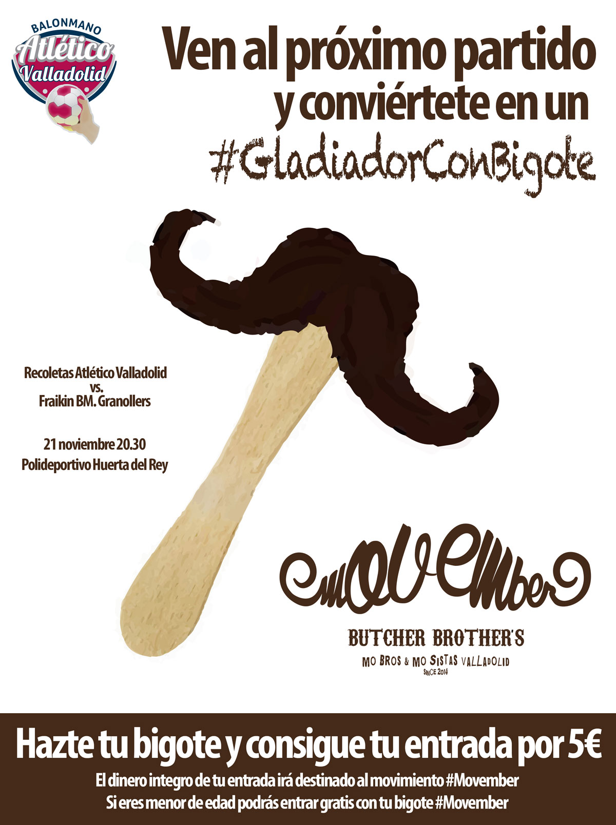 #GladiadoresConBigote, el Recoletas Atlético Valladolid se suma al movimiento Movember con una promoción solidaria para el partido ante el Granollers