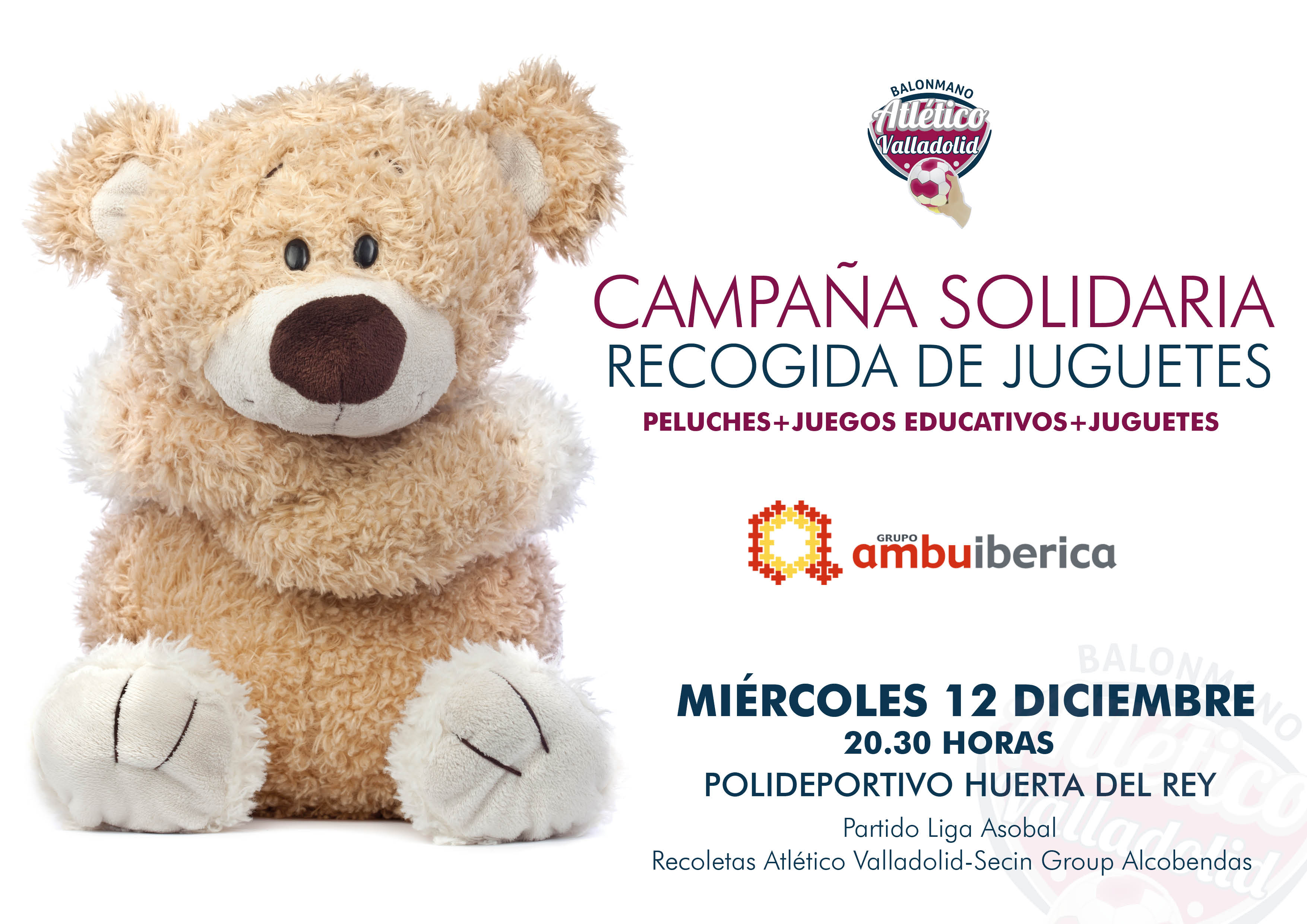 La tradicional Campaña Solidaria de Recogida de Juguetes del Recoletas Atlético Valladolid, el próximo 12 de diciembre