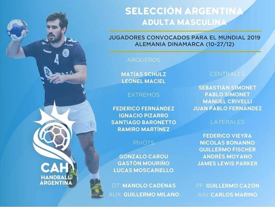 Gastón Mouriño, del Recoletas Atlético Valladolid, convocado con la selección argentina para la disputa del Mundial 2019