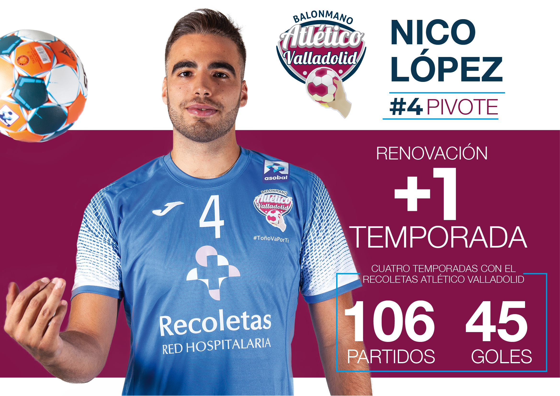 El Recoletas Atlético Valladolid apuntala su defensa con la renovación de Nico López