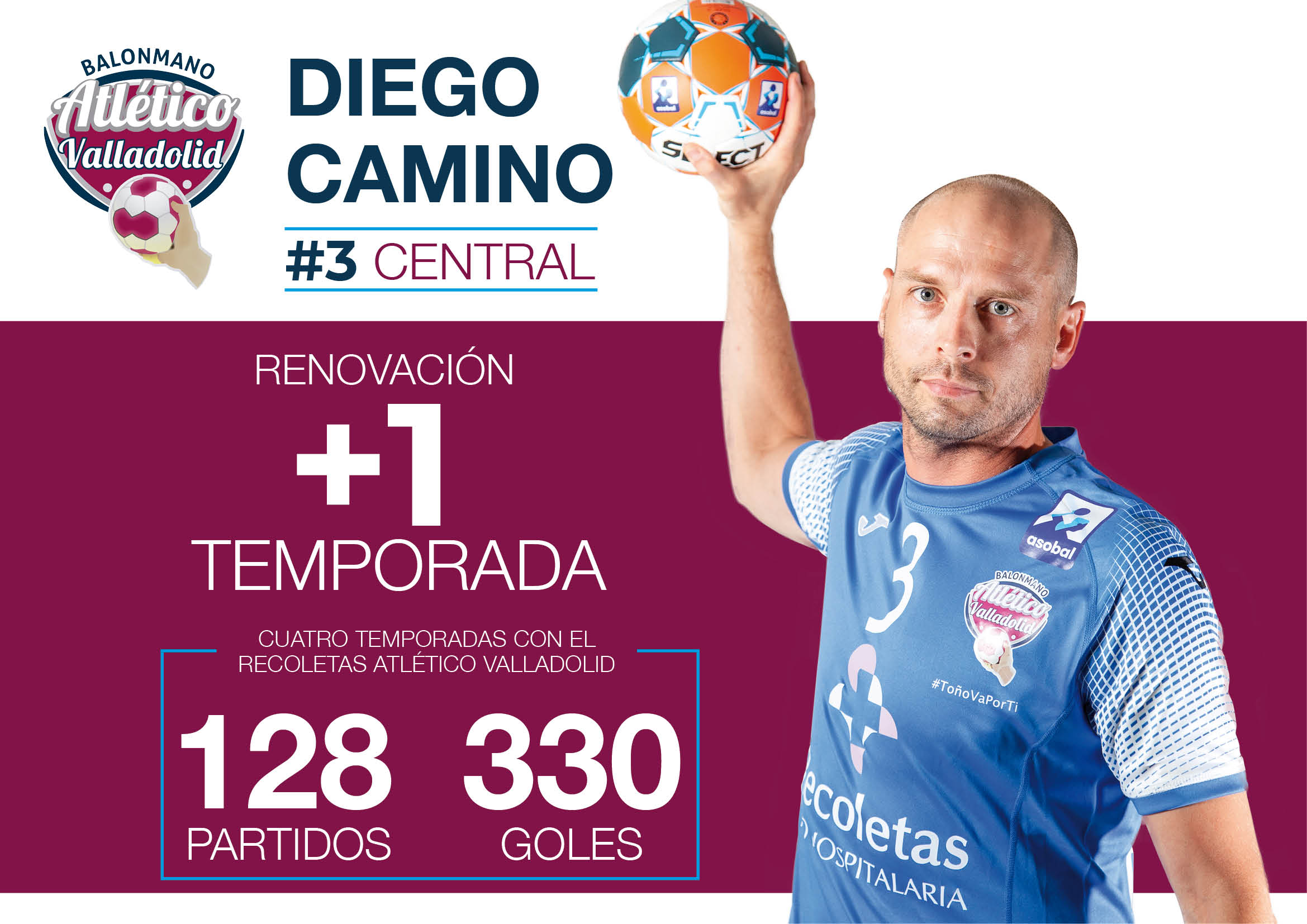 Diego Camino renueva una temporada más con el Recoletas Atlético Valladolid 