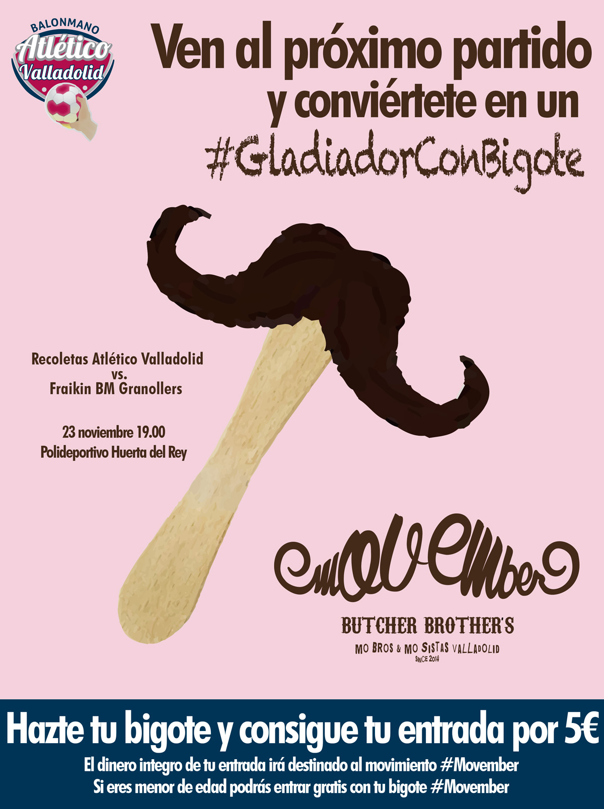 #GladiadoresConBigote, únete con el Recoletas Atlético Valladolid al movimiento Movember con esta promoción solidaria