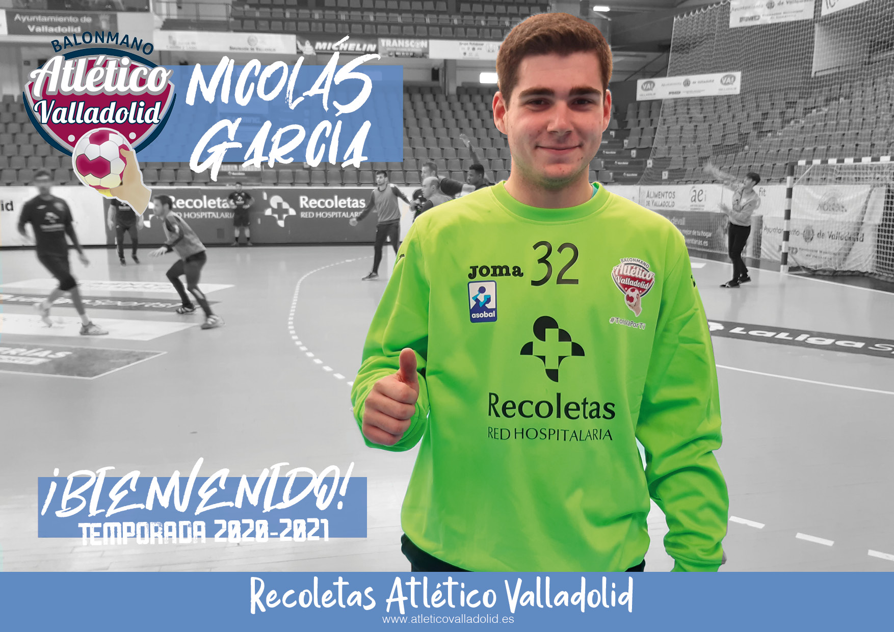 El joven portero Nicolás García se incorpora al Recoletas Atlético Valladolid