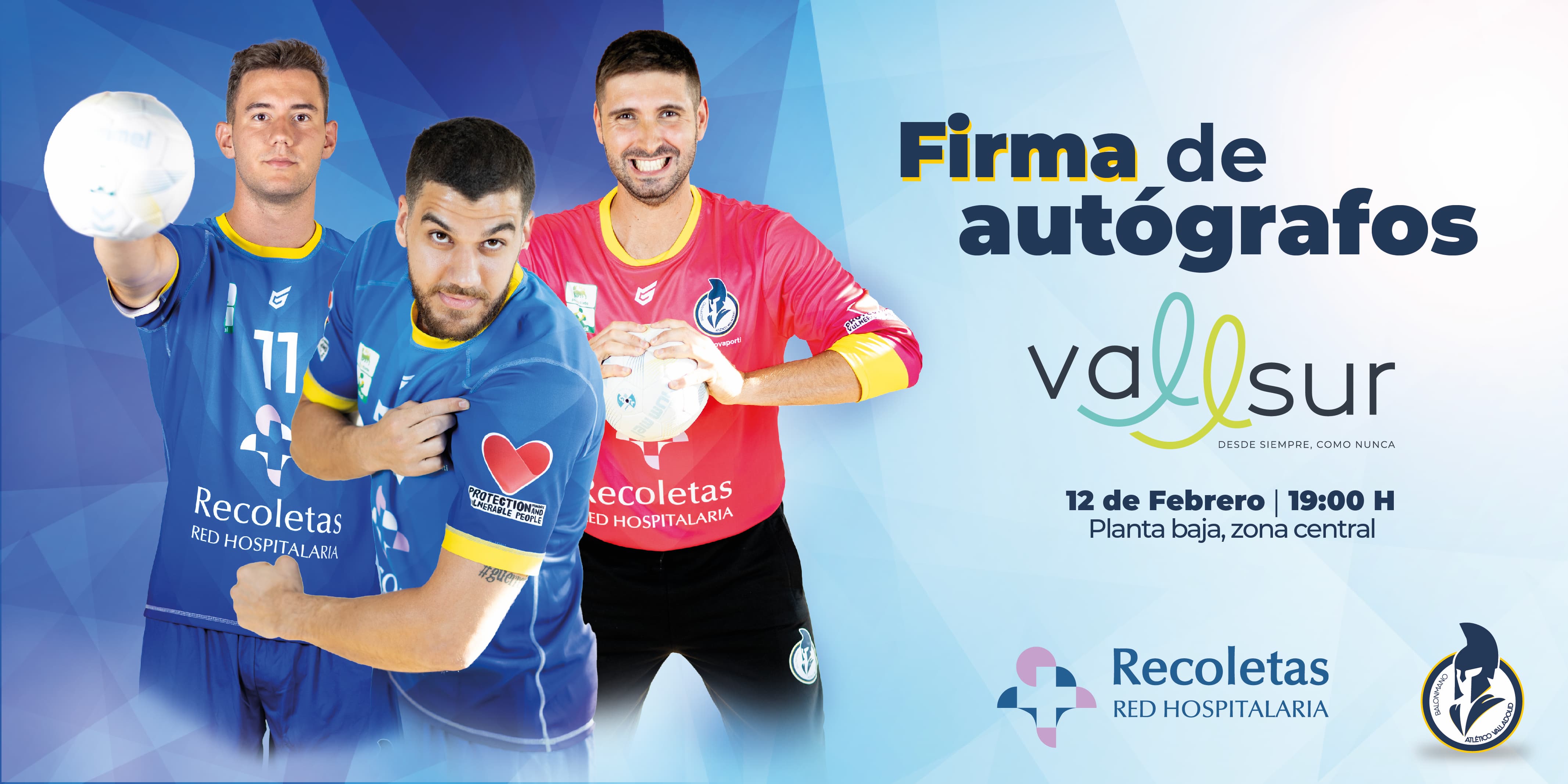 Firma de autógrafos de los jugadores del Recoletas Atlético Valladolid en Vallsur