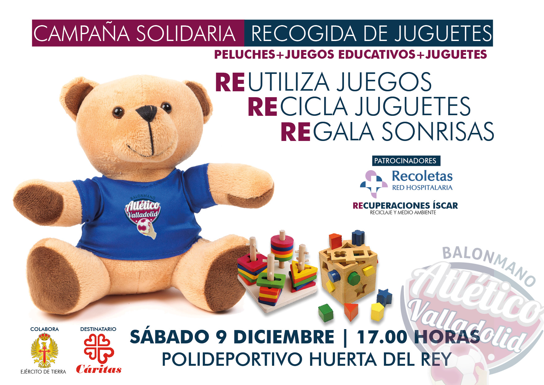La campaña solidaria de recogida de juguetes del Recoletas Atlético Valladolid, el próximo 9 de diciembre ante Puente Genil